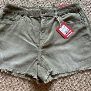 Olive Green Corduroy Shorts